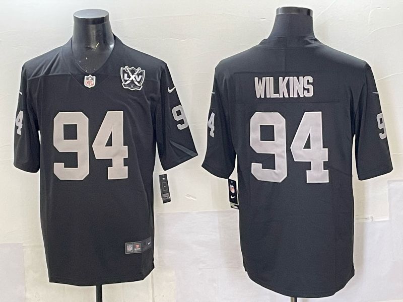 Men 2025 Nike Oakland Raiders #94 Wilkins black Limited NFL Jersey style 03->oakland raiders->NFL Jersey